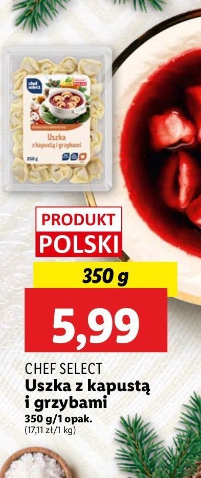 Uszka z kapusta i grzybami Chef select promocja