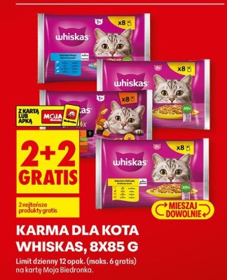 Karma dla kota Whiskas, różne rodzaje promocja w Biedronka