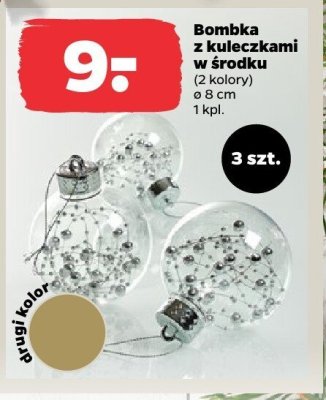 Bombka z kuleczkami w środku ø 8 cm, 2 kolory promocja w Netto