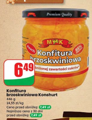 Konfitura brzoskwiniowa Konshurt M&K promocja w Dino