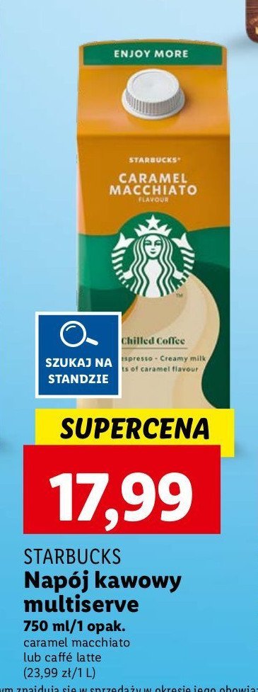 Nap贸j mleczny caffe latte Starbucks promocja