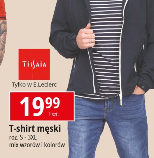 T-shirt męski s-3xl Tissaia promocja w Biedronka