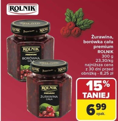 Żurawina cała premium ROLNIK promocja w Carrefour