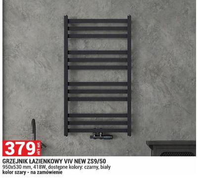 Grzejnik łazienkowy VIV NEW ZS9/50 950x530 mm, 418W, dostępne kolory: czarny, biały kolor szary - na zamówienie promocja w Merkury Market