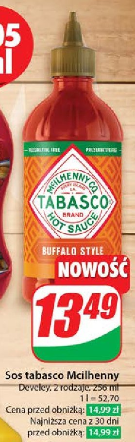 Sos tabasco buffalo style Develey promocja w Dino
