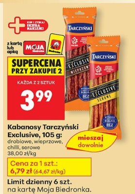 Kabanosy Exclusive drobiowe promocja w Biedronka