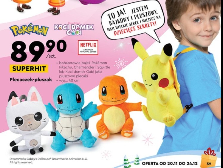 Plecaczek-pluszak koci domek gabi 40 cm promocja