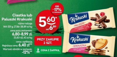 Ciastka Paluszki Krakuski różne rodzaje promocja w Żabka