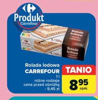 Rolada lodowa wanilia cappucino Carrefour extra promocja