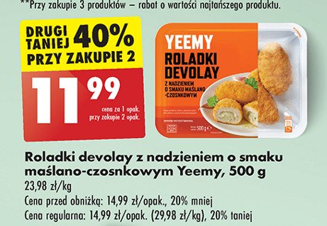 Roladki devolay z nadzieniem maślano-czosnkowym Yeemy promocja