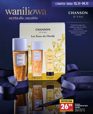 Zestaw CHANSON D'EAU Vanilla balsam do ciała 50 ml, mgiełka do ciała 75 ml promocja w Biedronka