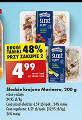 Śledzie krojone z trawą i pieprzem cytrynowym Marinero promocja