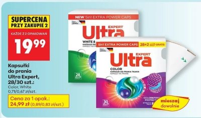 Kapsułki do prania Ultra Expert White & Color, 28 szt. i Ultra Expert Color, 30 szt. promocja w Biedronka