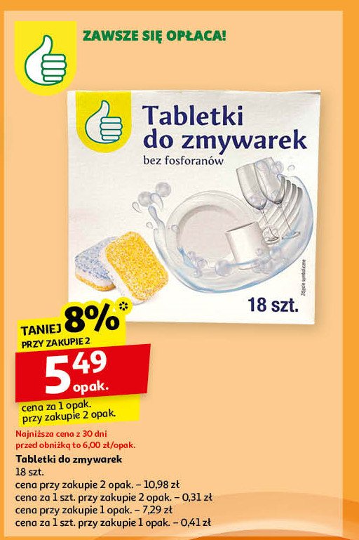 Tabletki do zmywarek Podniesiony kciuk promocja w Auchan