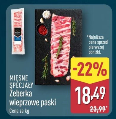 Żeberka wieprzowe paski promocja w Aldi