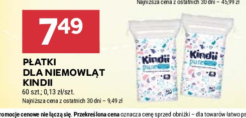 Płatki bawełniane dla niemowląt pure Cleanic kindii promocja