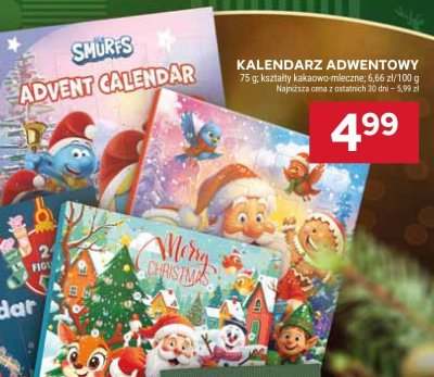 Kalendarz adwentowy czekoladowy promocja w Stokrotka