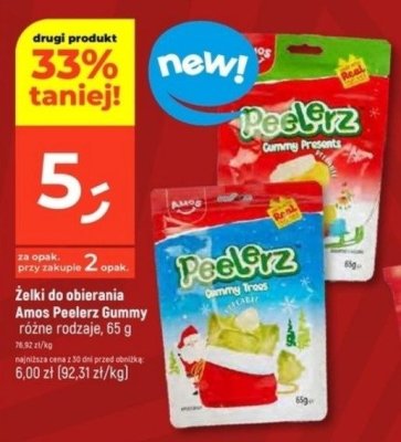 Żelki do obierania Amos Peelerz Gummy różne rodzaje, 65 g promocja w Dealz