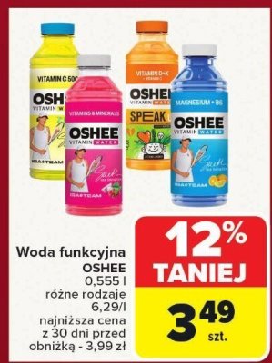 Napój funkcjonalny Woda funkcyjna OSHEE różne rodzaje 0,555 l promocja w Carrefour Market