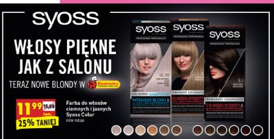 Farba do włosów ultra platynowy blond Syoss professional performance promocja