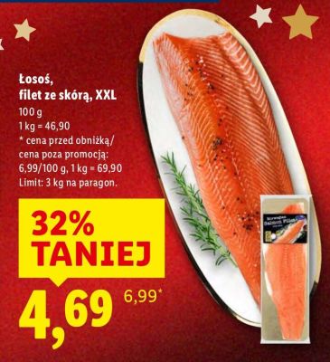 Filet łosoś ze skórą XXL promocja w Lidl