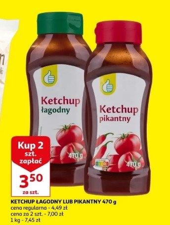 Ketchup łagodny Podniesiony kciuk promocja