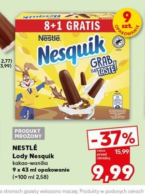 Lody kakaowo-waniliowe Nesquik promocja