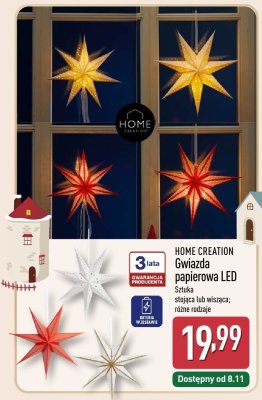 Gwiazda papierowa LED HOME CREATION promocja w Aldi