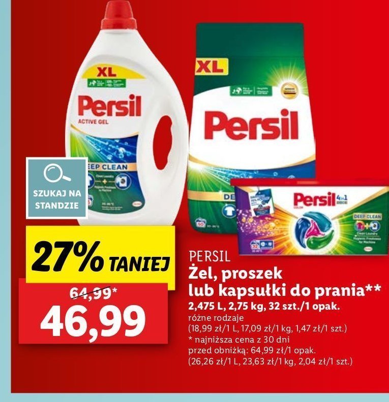 Żel do prania deep clean Persil active gel promocja w Lidl