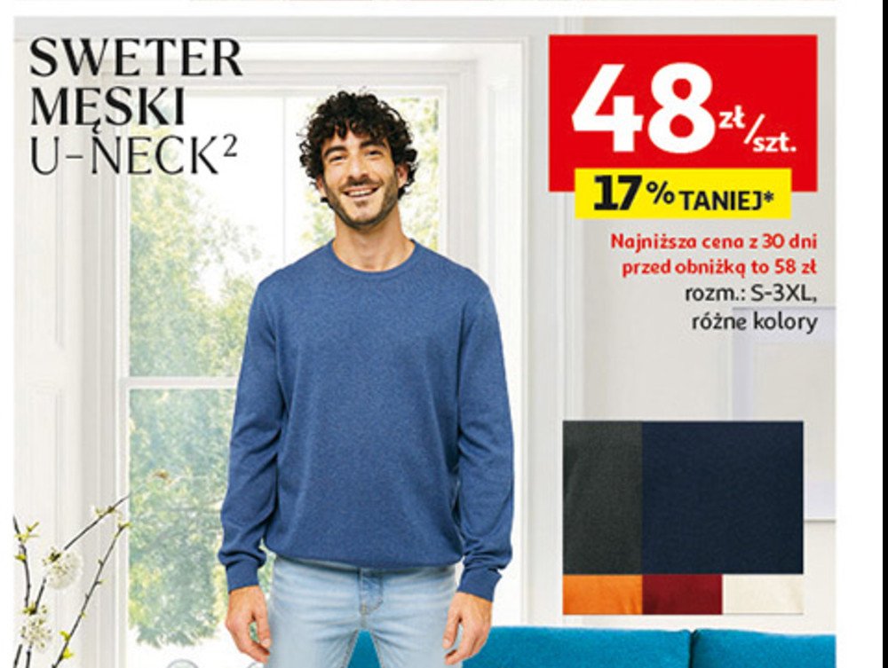 Sweter męski Auchan inextenso promocja