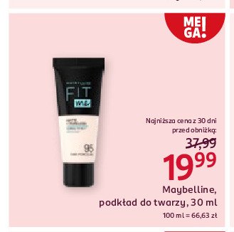 Podkład matte poreless 095 fair Maybelline fit me! promocja w Rossmann