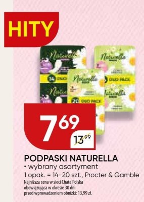 Podpaski Naturella wybrany asortyment promocja w Chata Polska