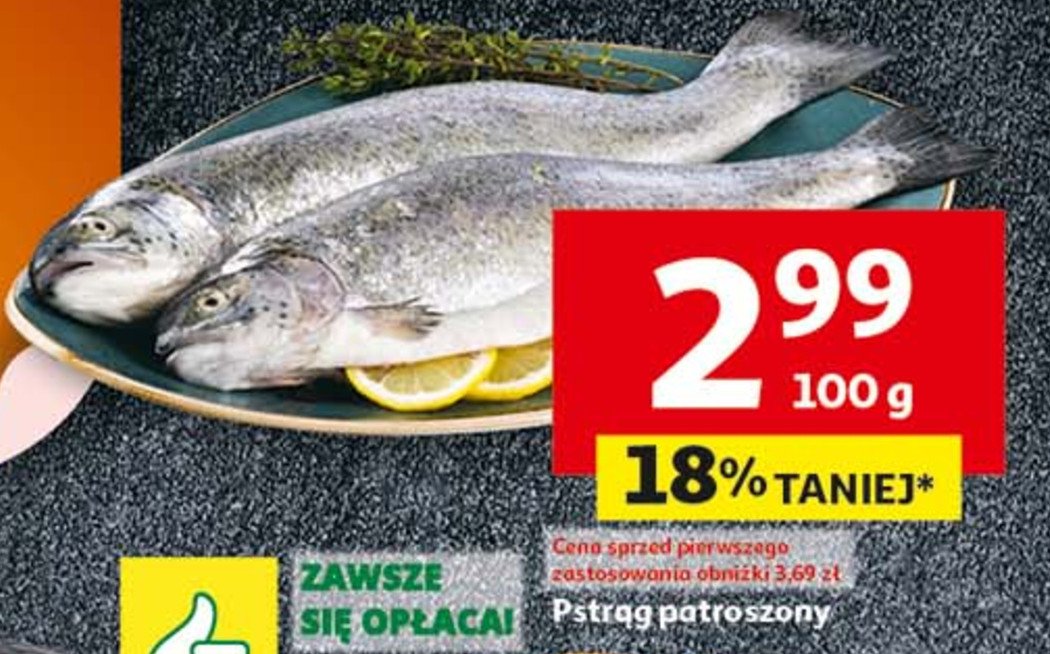 Pstrąg patroszony promocja
