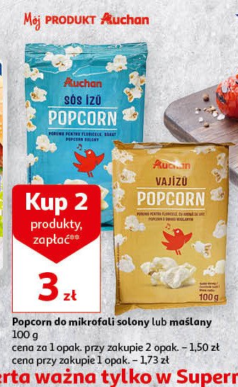 Popcorn solony do mikrofali Auchan promocja