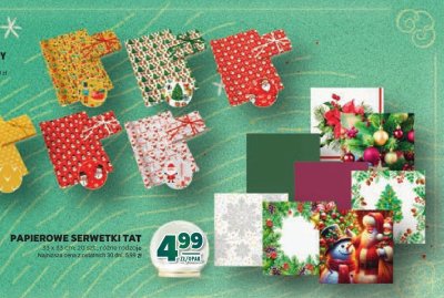 Papierowe serwetki TAT 33 x 33 cm 20 szt. różne rodzaje promocja w Stokrotka