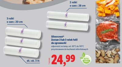 Zestaw 2 rolek folii do zgrzewarki Silvercrest promocja w Lidl