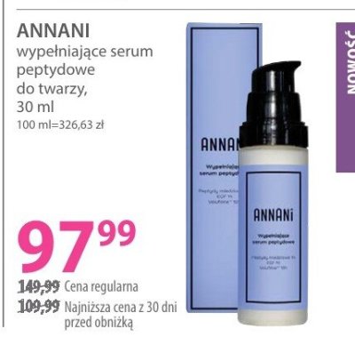 Serum ANNANI wypełniające serum peptydowe do twarzy promocja w Hebe
