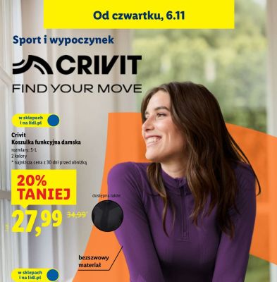 Koszulka funkcyjna damska Crivit promocja w Lidl