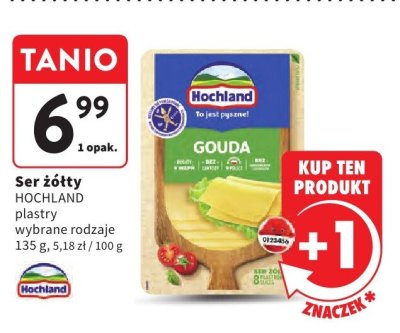 Ser żółty HOCHLAND plastry wybrane rodzaje promocja w Intermarche