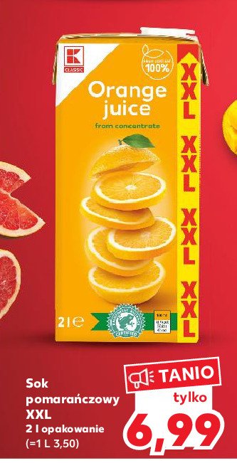 Sok pomara艅czowy xxl K-classic promocja
