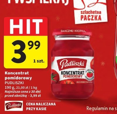 Koncentrat pomidorowy PUDLISZKI promocja w Intermarche