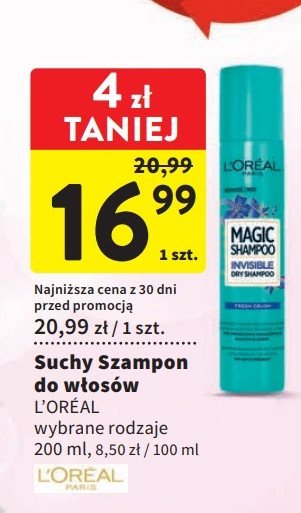 Szampon do włosów invisible L'oreal magic shampoo promocja