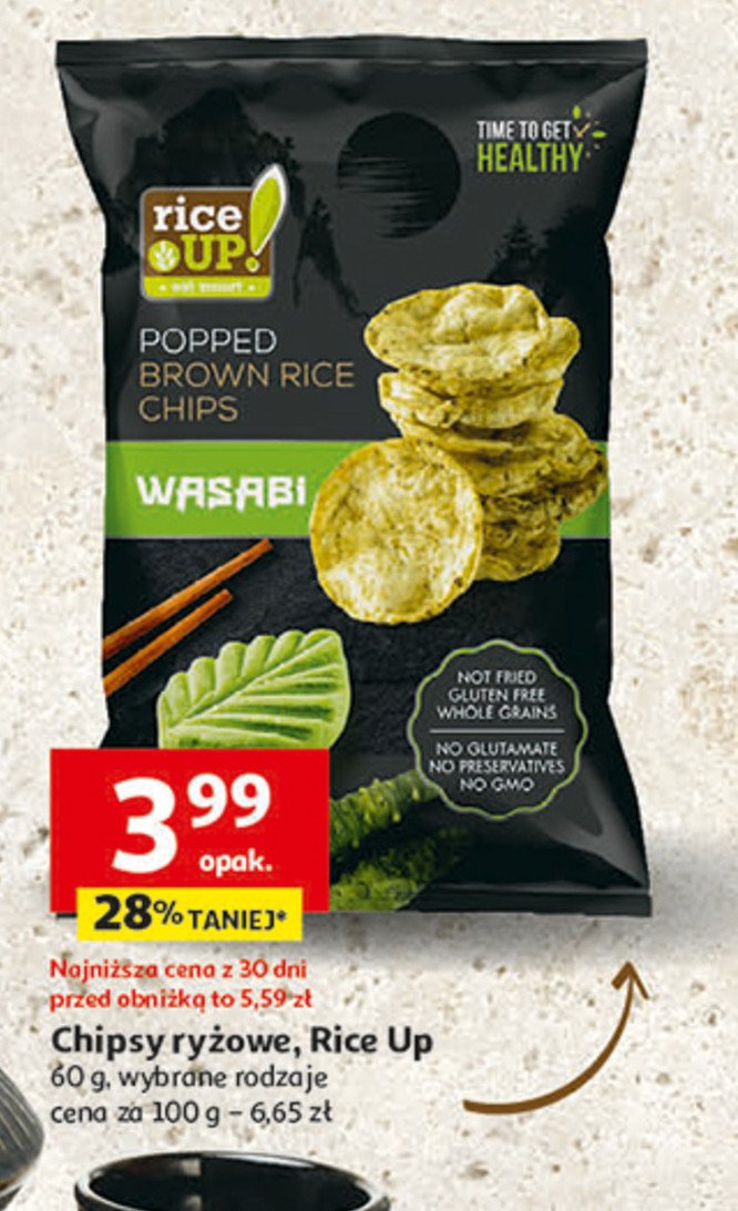 Chipsy z brązowego ryżu z wasabi Rice up promocja