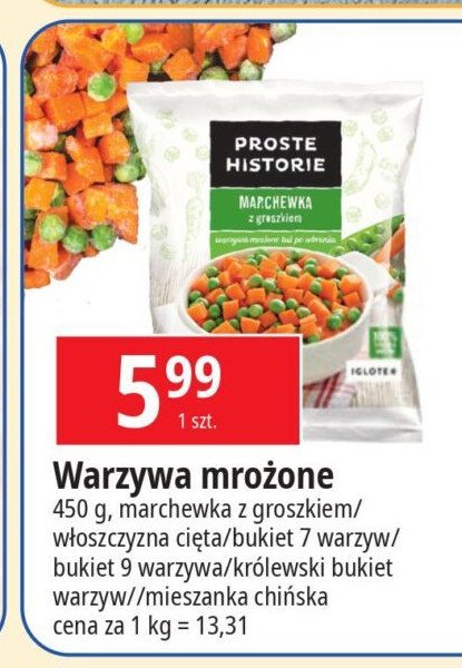 Marchew z groszkiem Iglotex proste historie promocja