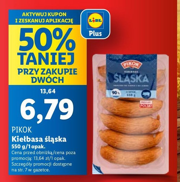 Kiełbasa śląska ekstra Pikok promocja w Lidl