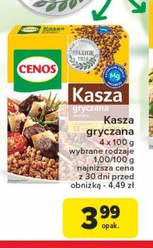 Kasza gryczana prażona Cenos promocja w Carrefour