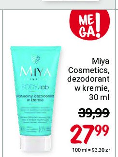 Dezodorant w kremie MIYA BODY.LAB promocja