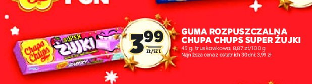 Cukierki do żucia o smaku truskawkowym CHUPA CHUPS SUPER ŻUJKI promocja w Stokrotka