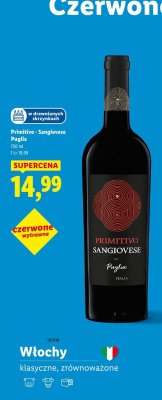 Wino Primitivo Sangiovese Puglia czerwone wytrawne promocja w Lidl