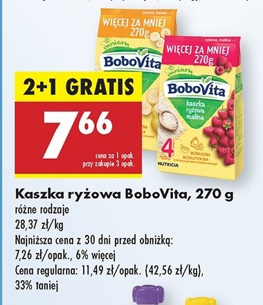 Kaszka ryżowa malinowa Bobovita promocja